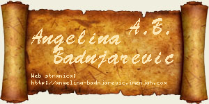 Angelina Badnjarević vizit kartica